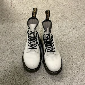 White Dr. Martens 1460 Boots